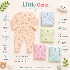 100% Pure Cotton Full Sleeve Front Open Romper (0-12 Months)