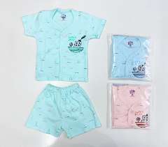 100% Pure Cotton Front Open Half Sleeve T-Shirt & Nikkar Set
