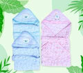 Premium Cotton Hooded Swaddle with Belt | Large Baby Receiving Blanket