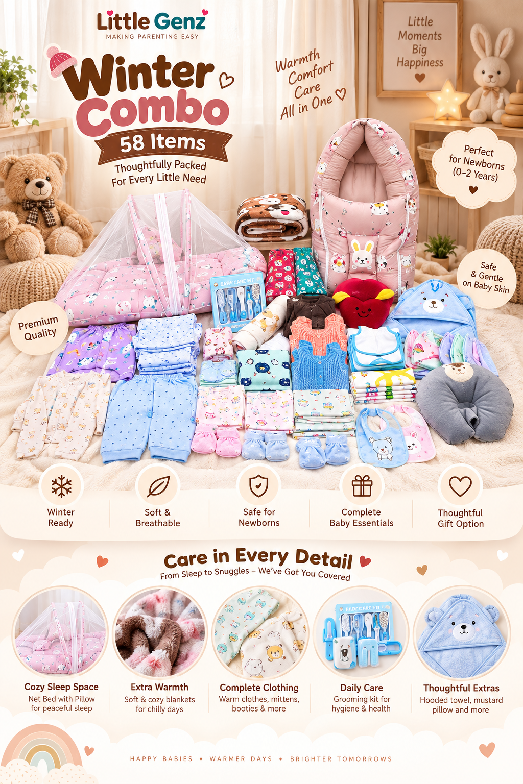 Winter Newborn Hospital Bag Essentials Kit | Little Genz