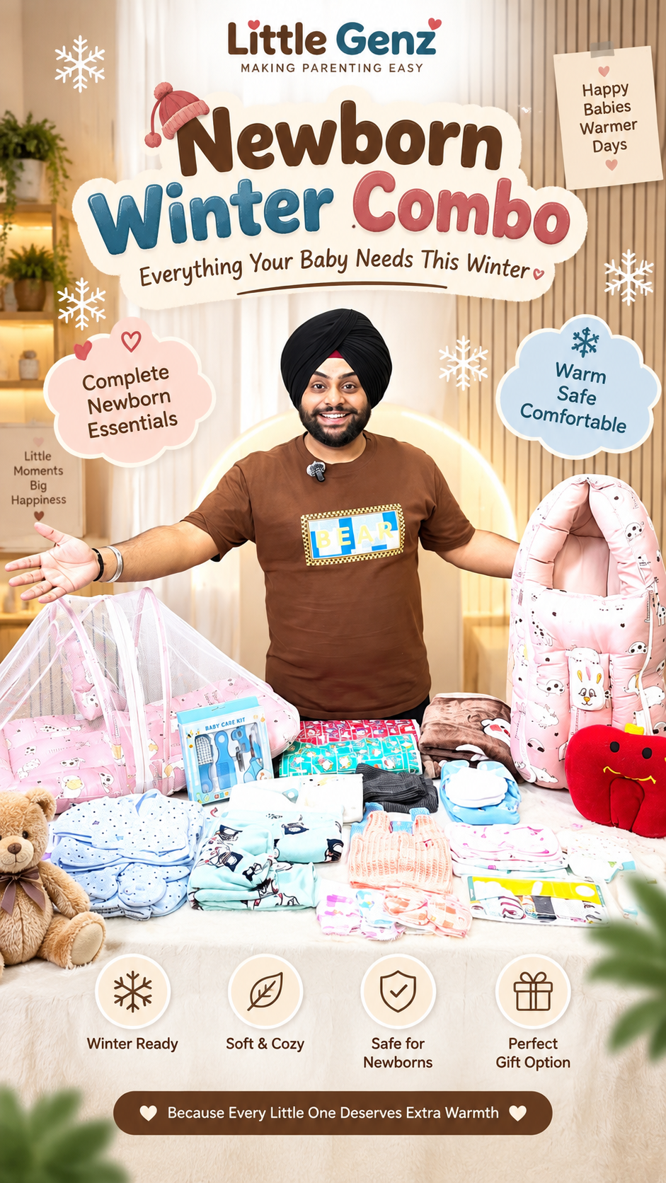 Winter Newborn Hospital Bag Essentials Kit | Little Genz