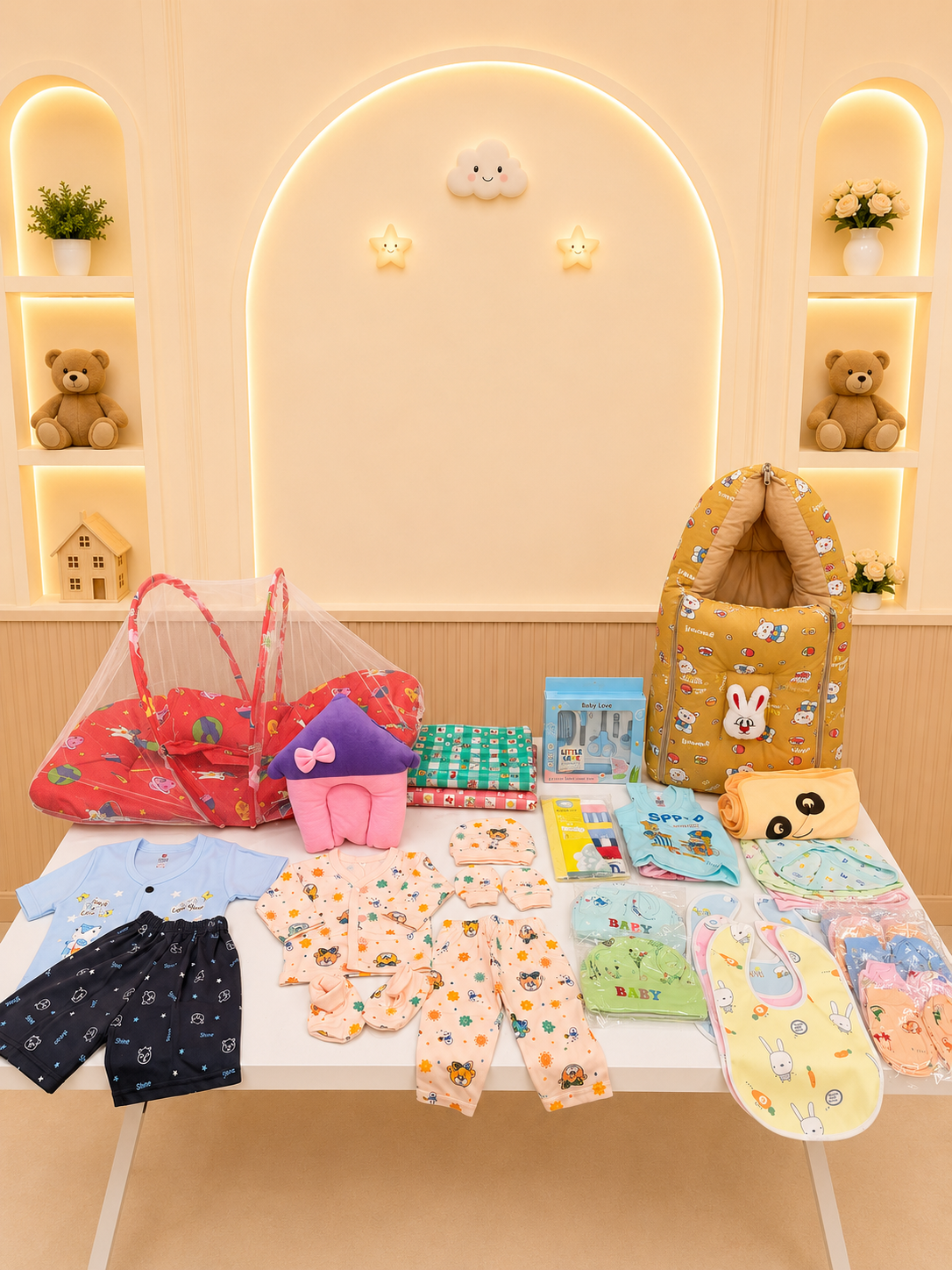 71 Items Summer Newborn Baby Essentials Combo Kit | Little Genz