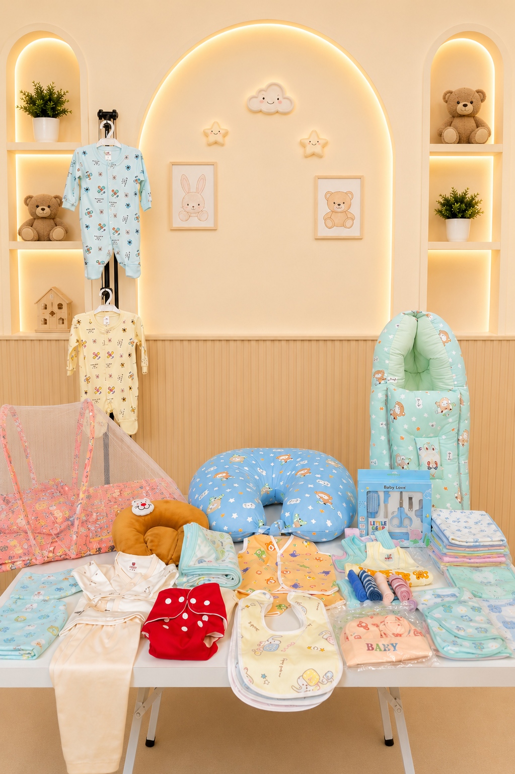 80 Items Summer Newborn Baby Essentials Combo Kit | Little Genz