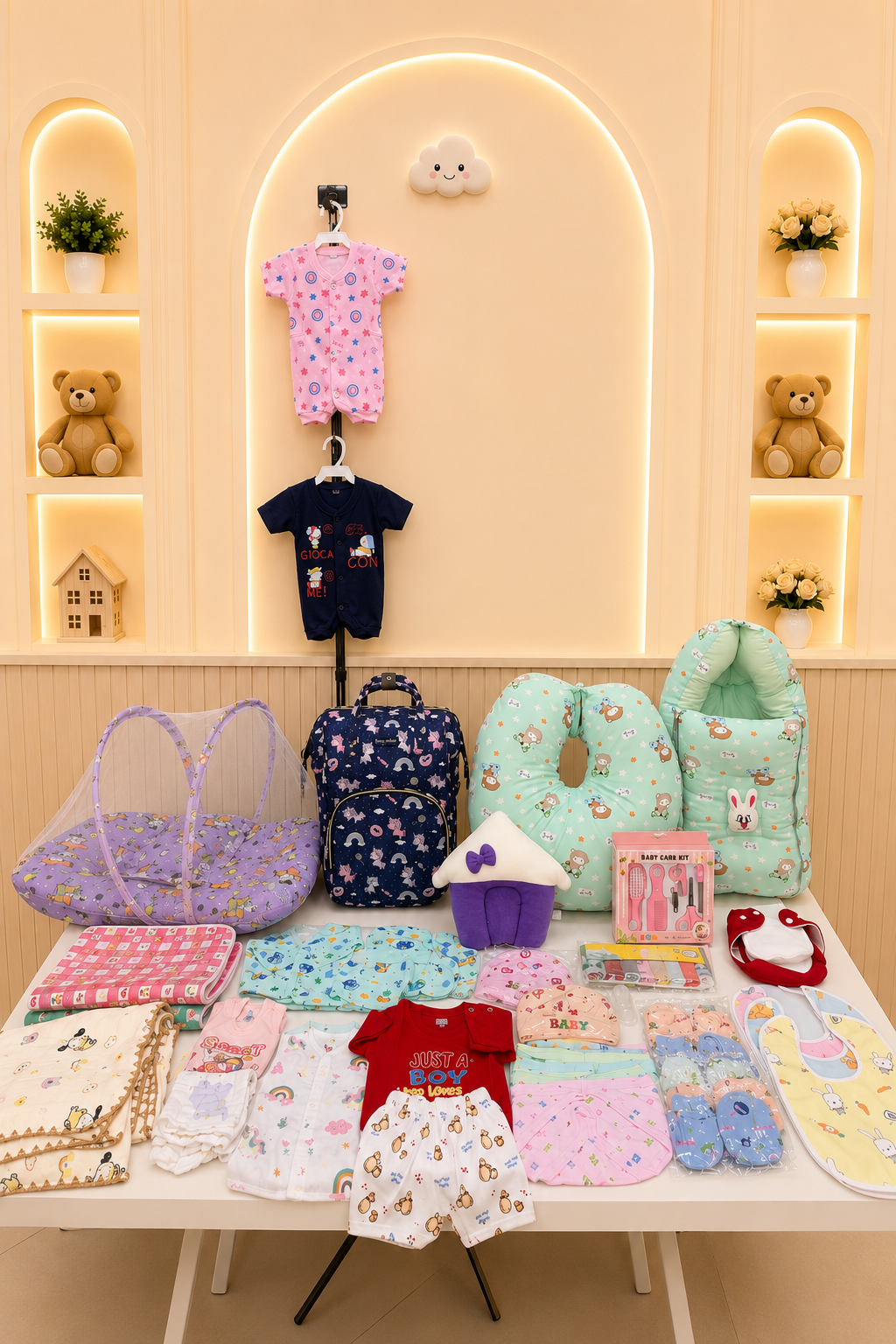 75 Premium Summer Newborn Baby Essentials Combo Kit | Little Genz