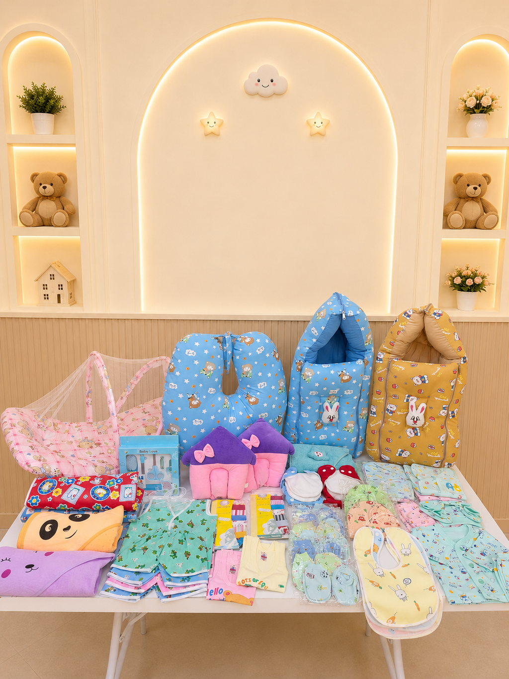 132 Items Twin Baby Summer Newborn Essentials Combo Kit | Little Genz