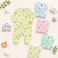100% Pure Cotton Full Sleeve Front Open Romper (0-12 Months)