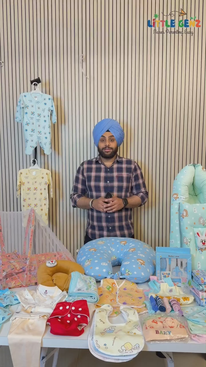 80 Items Summer Newborn Baby Essentials Combo Kit | Little Genz